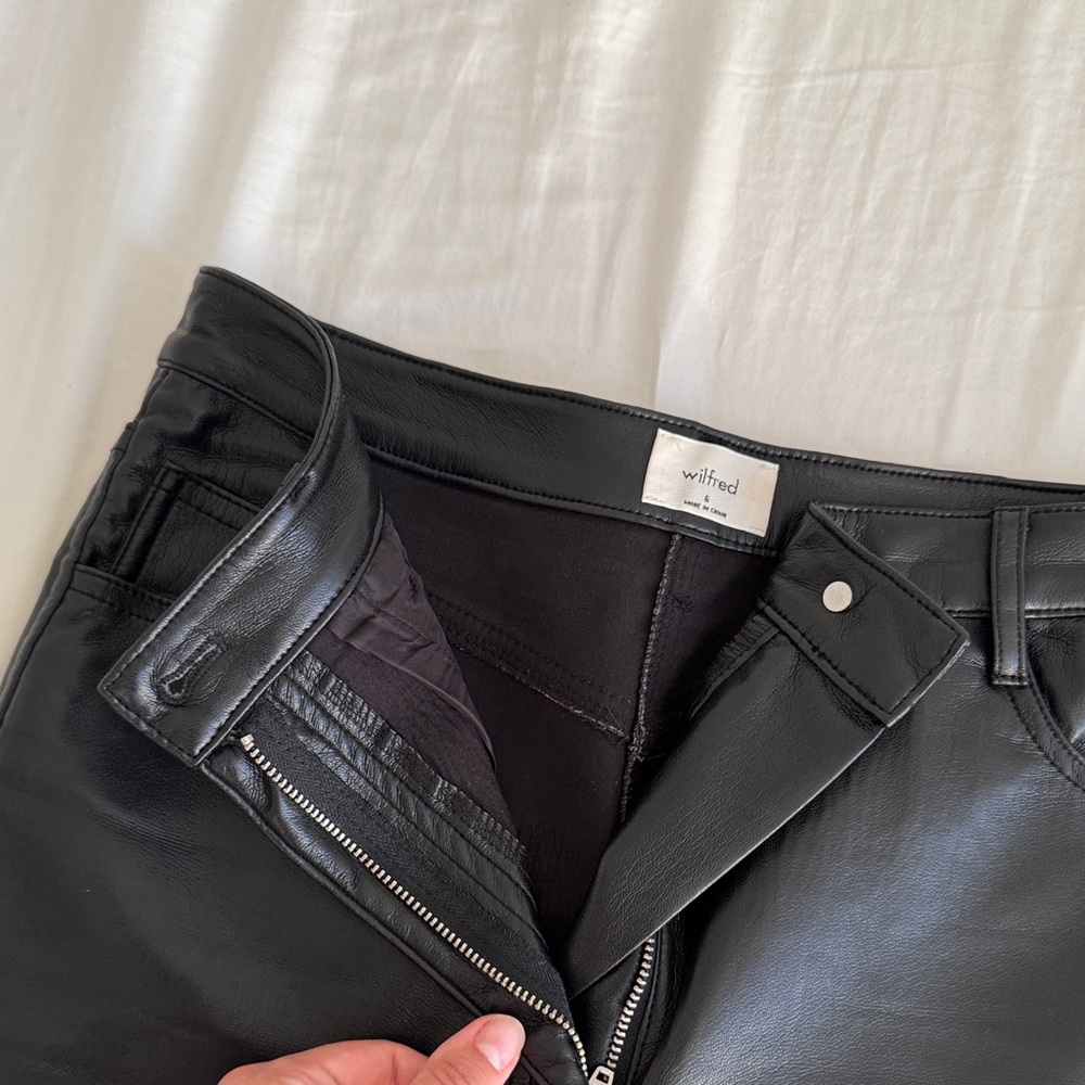 Wilfred Jet Black Faux Leather Trousers